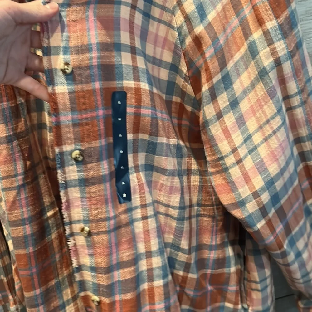 NWT LUCKY BRAND Multi colored plaid flannel size M - Picture 4 of 5